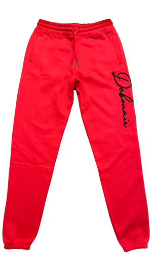 Debonair “FIRE RED” Embroidered Sweatpants