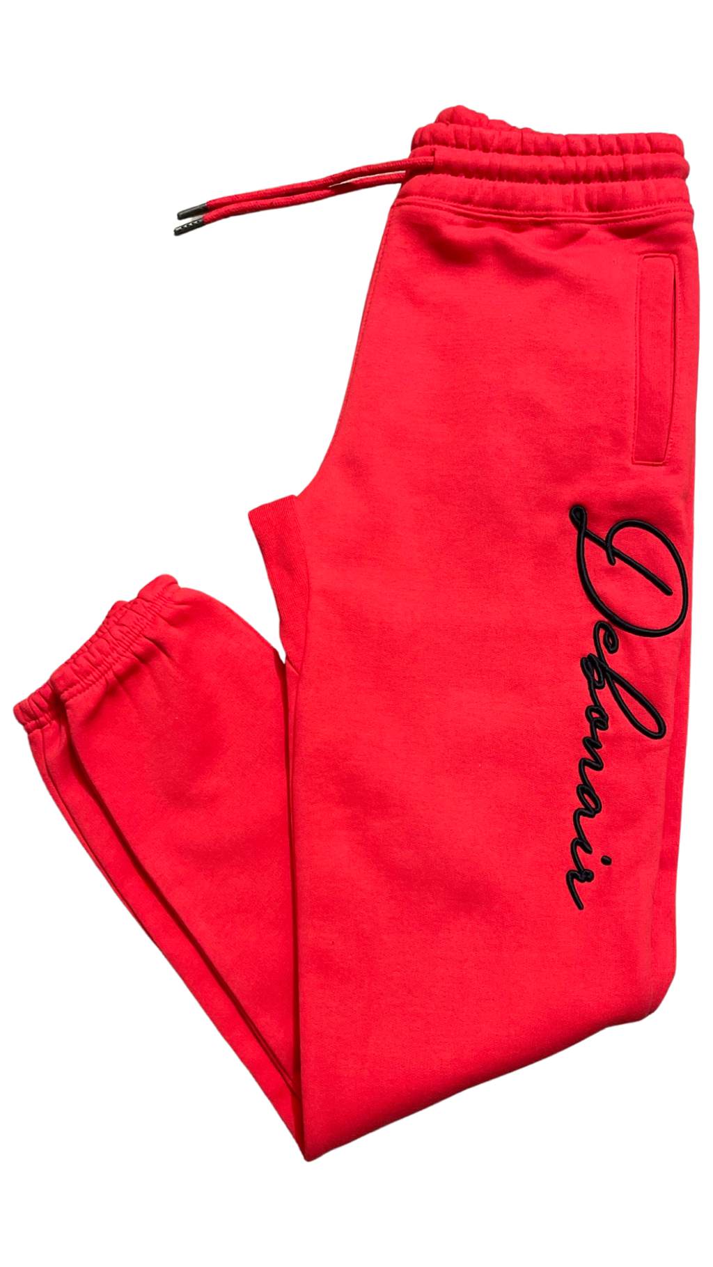 Debonair “FIRE RED” Embroidered Sweatpants
